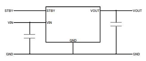 Application Circuit Diagram - ROHM Semiconductor BUxxTD2WNVX Series Full CMOS LDO Regulators